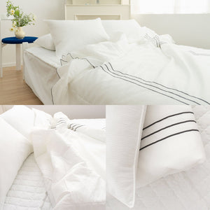 Saesom Queen White Flua Snow Comforter Set Cool Lightweight Quilt Bedspread Bedding Coverlet