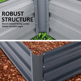 Home Ready 120 x 90 x 30cm Grey Raised Garden Bed Galvanised Steel Planter