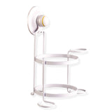 KiahLoc White Hair Dryer Brush Comb Holder Removable Suction