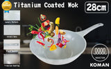 KOMAN 28cm Grey Shinewon Vinch IH Wok Wokpan Non-stick Induction Ceramic