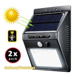 4X Sansai Solar Sensor LED Light Outdoor PIR Motion Wall Lights Waterproof