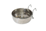 2 x Stainless Steel Pet Rabbit Bird Dog Cat Water Food Bowl Feeder Chicken Poultry Coop Cup 887ml