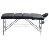 3 Fold Portable Aluminium Massage Table Massage Bed Beauty Therapy Black