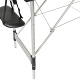 Black 3 Fold Portable Aluminium Massage Table Massage Bed Beauty Therapy