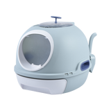 Cat Toilet Litter Box Tray House W Sky window Drawer Photocatalyst Purifier Blue