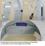 Cat Toilet Litter Box Tray House W Sky window Drawer Photocatalyst Purifier Blue