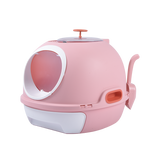 Hooded Cat Toilet Litter Box Tray House With Drawer & Scoop Pink