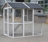 Grey XL Chicken Coop Rabbit Guinea Pig Hutch Ferret Hen Cat House