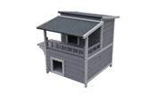 2 Story Cat Shelter Condo with Escape Door Rainproof Kitty House