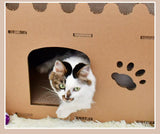 YES4PETS Cat Cardboard House Tower Condo Scratcher Pet Post Furniture Double Storey