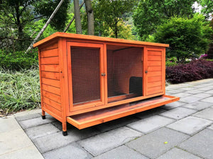 XXL Rabbit Hutch Guinea Pig Cage , Ferret cage Chicken Coop W Pull Out Tray 150x60x75 cm