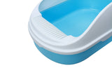 Medium Portable Cat Toilet Litter Box Tray with Scoop Blue