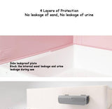 L Portable Hooded Cat Toilet Litter Box Tray House with Drawer and Scoop-Pink