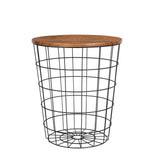 Vintage Round Coffee Tables Set of 2 Side Tables Robust Steel Frame for Living Room Bedroom Rustic Brown and Black