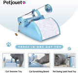 Cat Play Box Kit Pet Toy Kitten Toys Interactive Ball Peek Hunting Toy-Blue