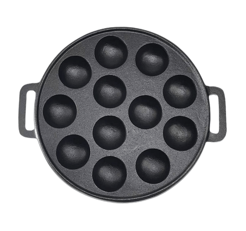 YES4HOMES 12 Holes Mini Cast Iron Cake Pan Mini Dutch Pancake Cake Pan