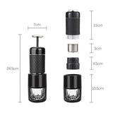 STARESSO Coffee Maker Red Dot Award Winner Portable Espresso Cappuccino Quick Cold Brew Manual Coffee Maker Machines All in One - Black