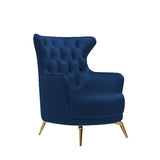 Grand Tufted Lounge - Blue Velvet - Gold Legs
