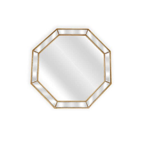 Gold Beaded Framed Mirror - Octagon - 90cm x 90cm