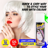 Party Central 12PCE Hair Spray Crisp White Long Lasting Non-Sticky 125ml