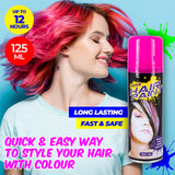 Party Central 12PCE Hair Spray Hot Pink Long Lasting Non-Sticky 125ml