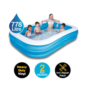 Bestway Swimming Pool Above Ground Inflatable Family Fun 262cm x 175cm x 51cm