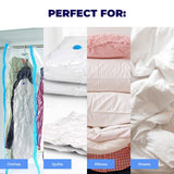 Home Master 12PCE Hanging Vacuum Storage Bag Re-Usable Space Saver 70 x 145cm