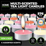 Home Master 576PCE Multi-Scented Tealight Candles Home Décor Party Wedding