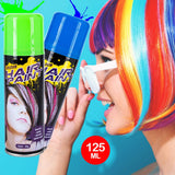 12PK Hair Spray Fluro Assorted Colours 125ml Non-Toxic Indoor/Outdoor Party Fun