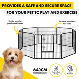Pet Basic 8 Panel Pet Playpen Exercise Enclosure Cage Puppy Dog 80cm x 80cm