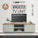 Home Master Winchester Two Tone TV Entertainment Unit Stylish Design 150cm