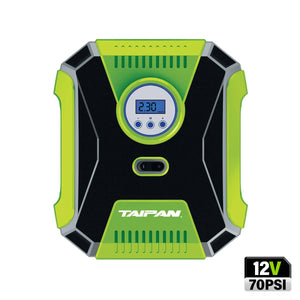 Taipan® Compact Air Compressor 12V 70PSI LED Display Screen Various Nozzles