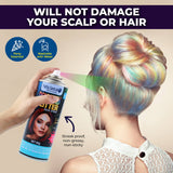 Party Central 24PCE Rainbow Glitter Hair Spray Long Lasting Non Sticky 80g