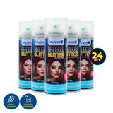 Party Central 24PCE Rainbow Glitter Hair Spray Long Lasting Non Sticky 80g