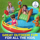 Bestway 3m x 1.3m Inflatable Friendly Woods Water Fun Park Pool & Slide 214L