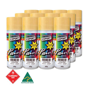 Australian Export 12PK 250gm Aerosol Spray Paint Cans [Colour: Heritage Cream]