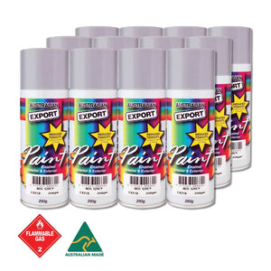 Australian Export 12PK 250gm Aerosol Spray Paint Cans [Colour: Mid Grey]