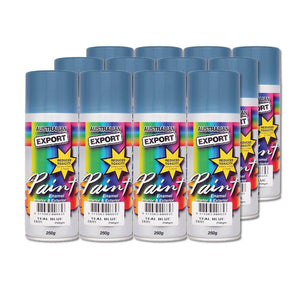 Australian Export 12PK 250gm Aerosol Spray Paint Cans [Colour: Teal Blue]
