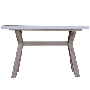 Stony 130cm Hall Entrance Console Table with Concrete Top - White
