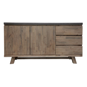 Stony 160cm Acacia Timber Buffet with Concrete Top - Grey