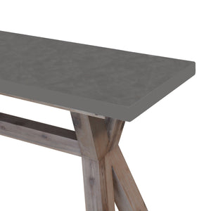 Stony 130cm Hall Entrance Console Table with Concrete Top - Grey