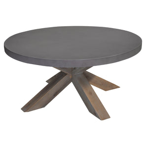 Stony 85cm Round Coffee Table with Concrete Top - Grey