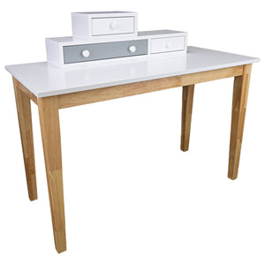 Reader Kids Children Study Computer Desk 120cm Table Rubber Wood - Grey