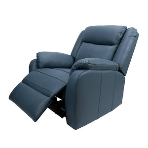 Bella 3+1+1 Seater Electric Recliner Genuine Leather Upholstered Lounge - Blue
