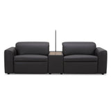 Hallie  2 Seater Genuine Leather Sofa Lounge Electric Powered Recliner Graphite