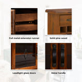 Umber Sideboard Buffet Wine Cabinet Bar Bottle Wooden Storage Rack - Dark Brown