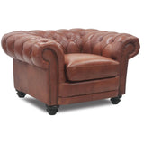 Sonny 1 Seater Genuine Leather Sofa Chestfield Lounge Couch - Butterscotch
