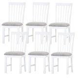 Laelia Dining Chair Set of 6 Solid Acacia Timber Wood Coastal Furniture - White