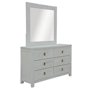 Myer Dresser Mirror Vanity Dressing Table Solid Mindi Wood Frame White Wash