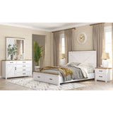 Grandy Set of 2 Bedside Table 2 Drawers Storage Cabinet Nightstand White Brown